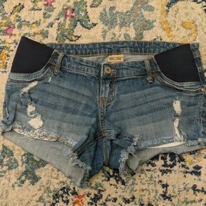 Maternity jean shorts